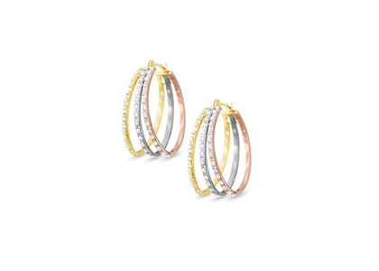 Tri Tone Plated | Fashion Earrings